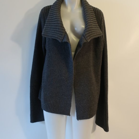 Womens Kookai Gray Knit Open Cardigan Sweater 3/ L* - Picture 1 of 9